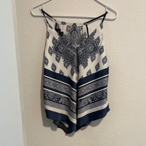 Navy and White Patterned Shorts